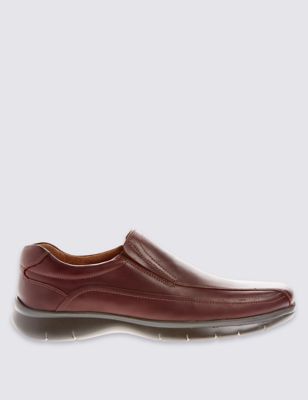 Leather Elastic Loafers